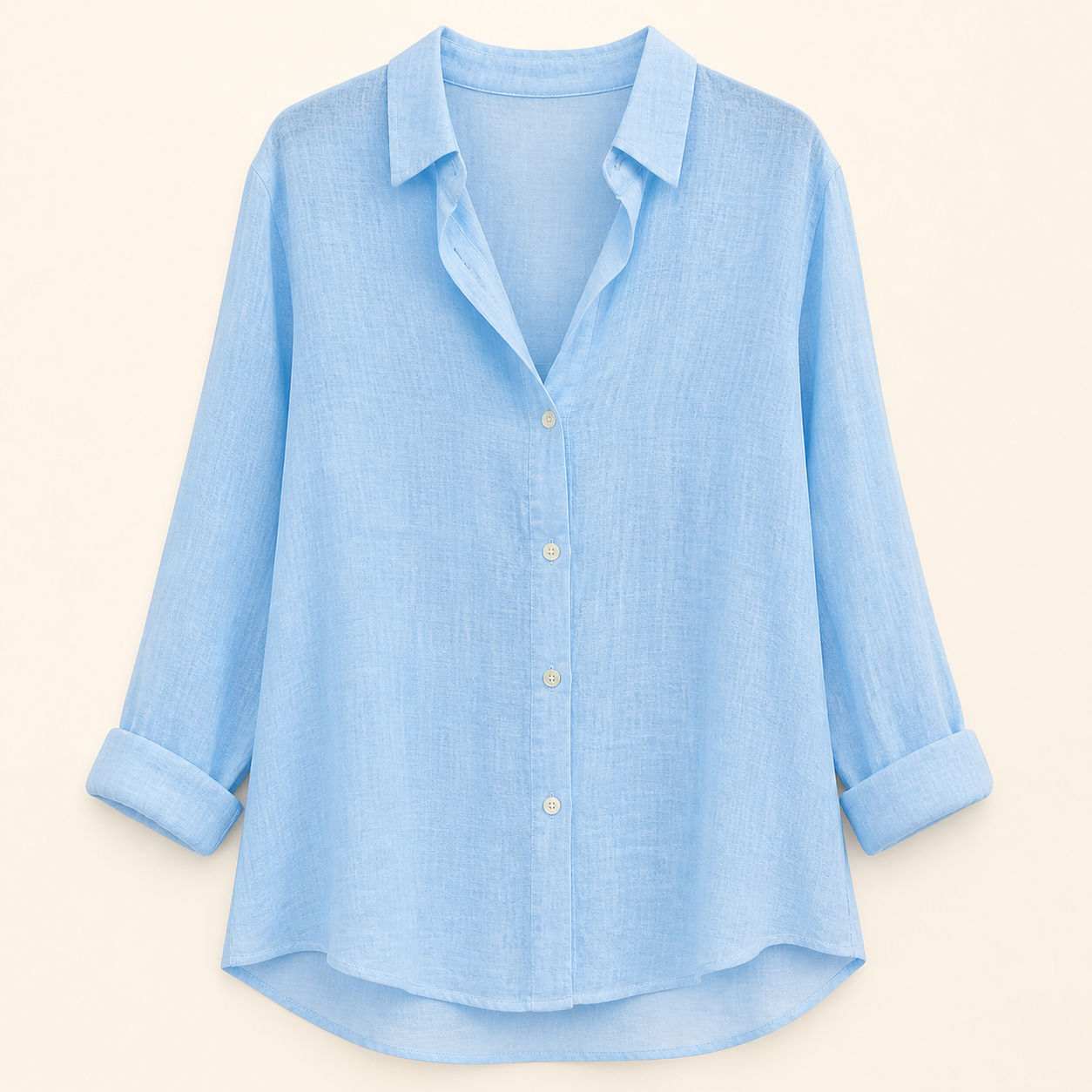 Chemise ample à col revers — Bleu — vue 14