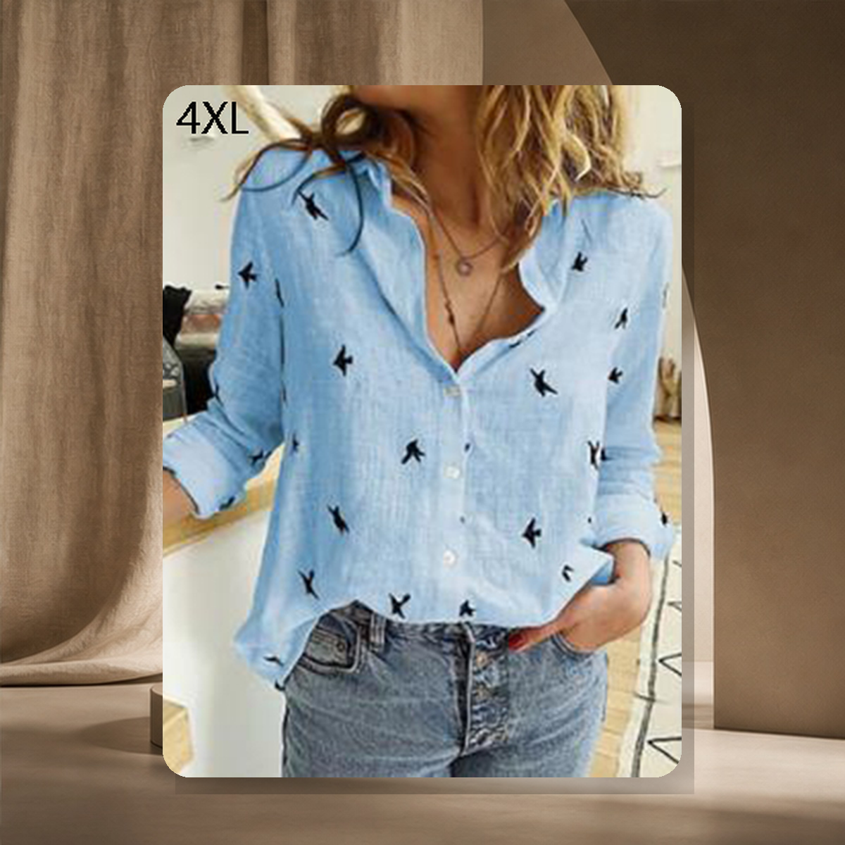 Chemise unie à col revers — 02Blue — vue 11