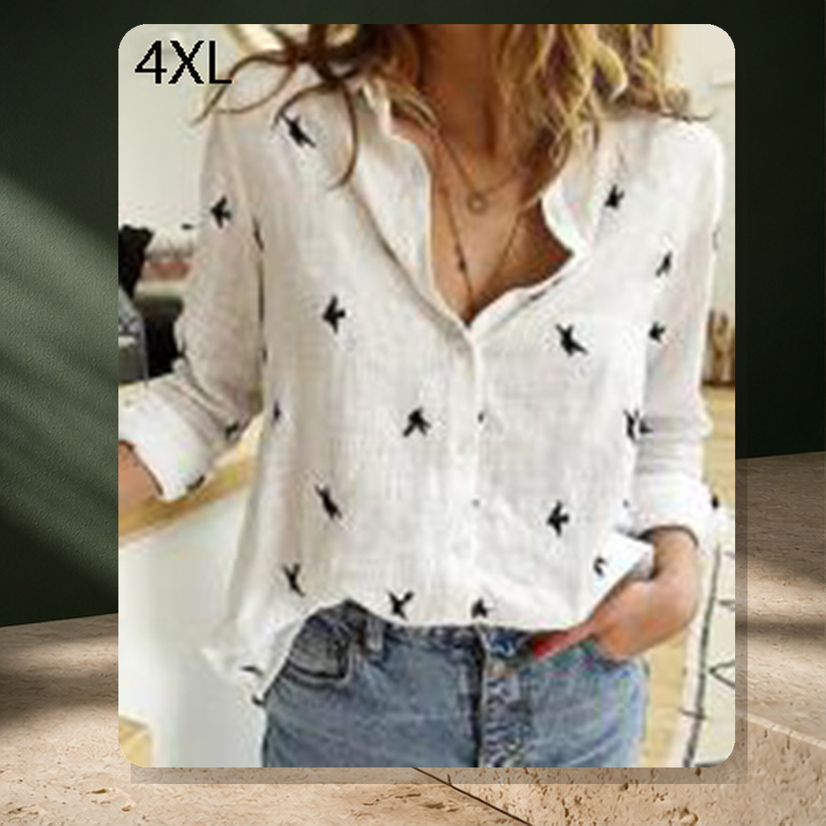 Chemise unie à col revers — 02White — vue 12