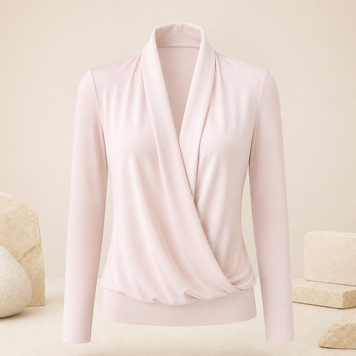 Blouse fluide à col V — Rose — vue 2