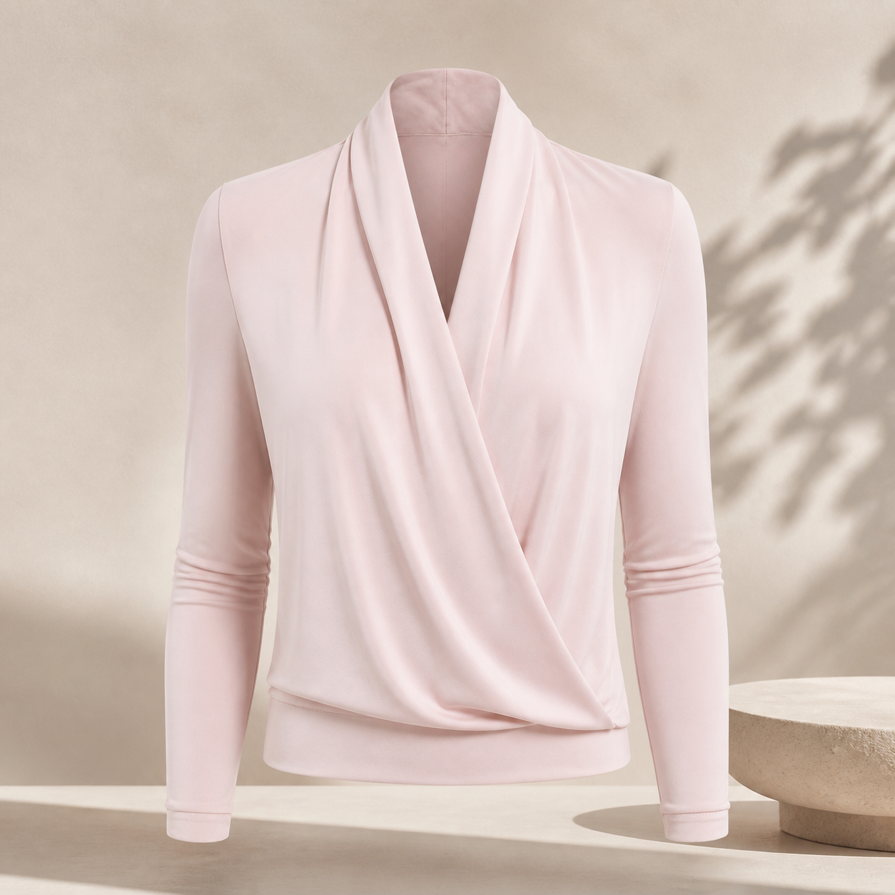Blouse fluide à col V — Rose — vue 4