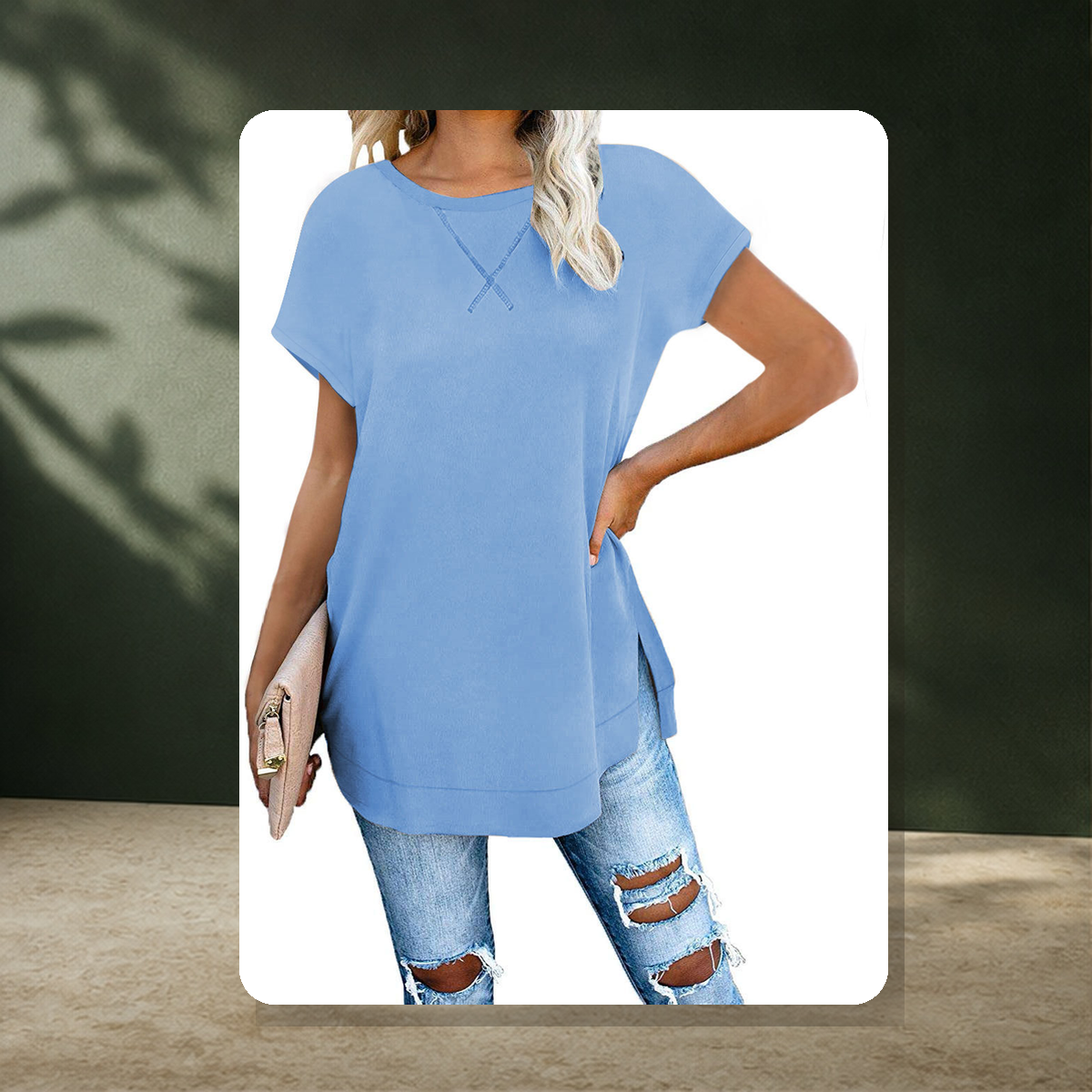 T-shirt essentiel à manches courtes — Sky Bleu — vue 3
