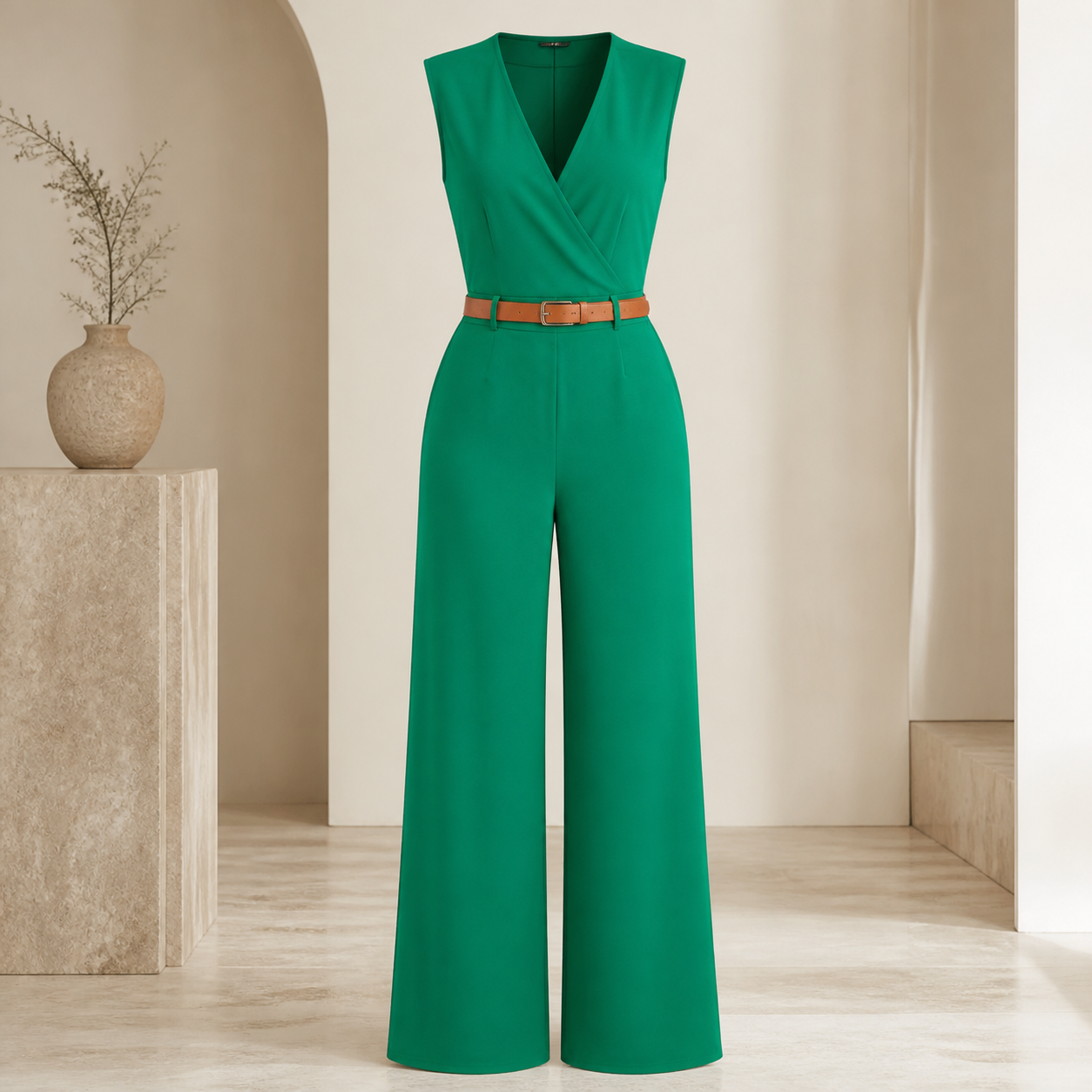 Combinaison-pantalon fluide — Vert — vue 1
