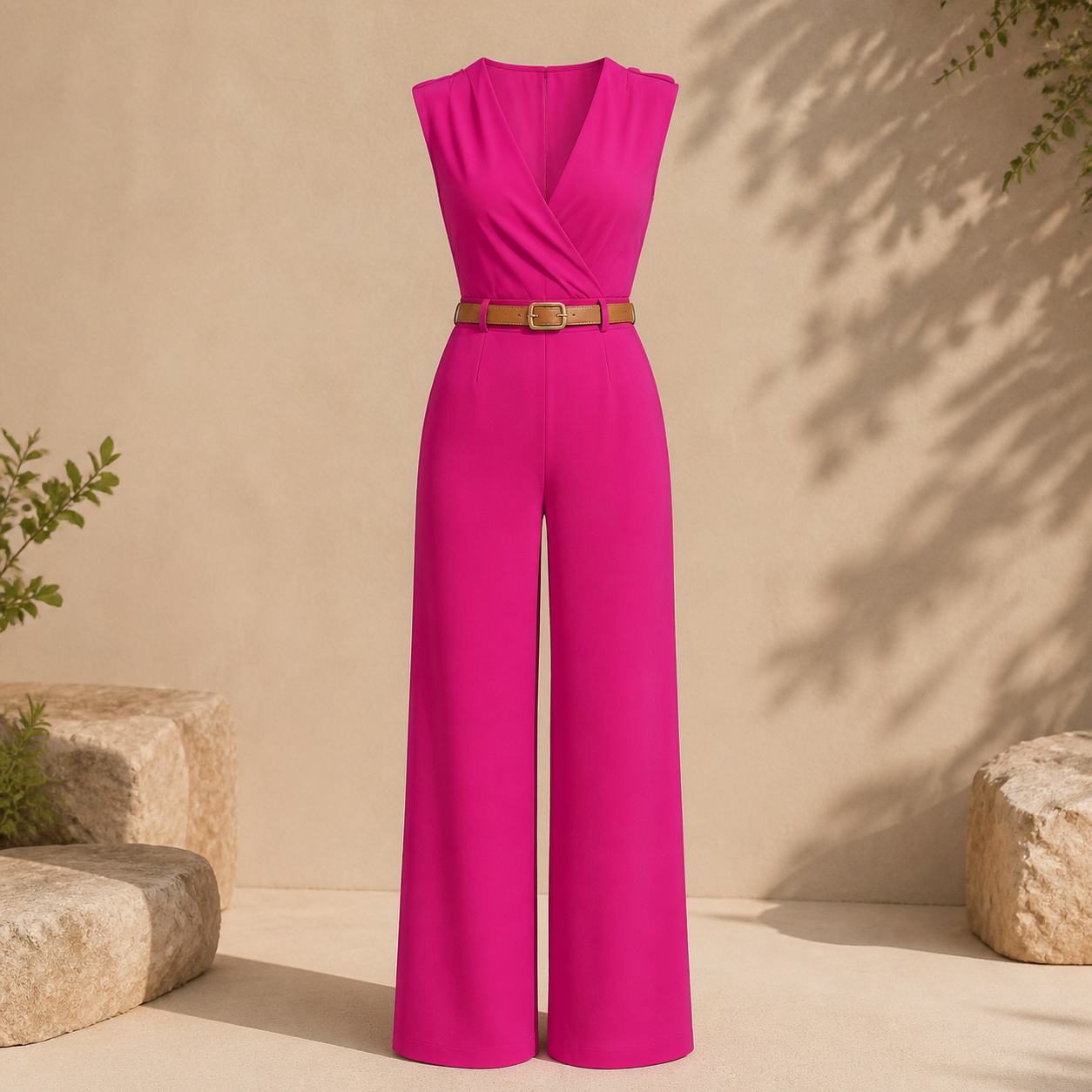 Combinaison-pantalon fluide — Rose framboise — vue 8