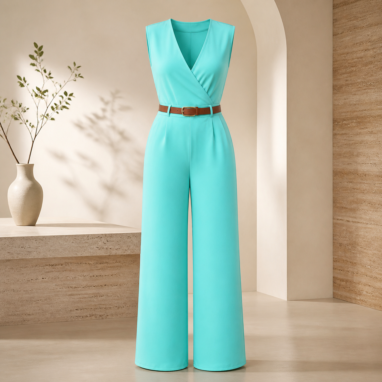 Combinaison-pantalon fluide — Light blue — vue 9