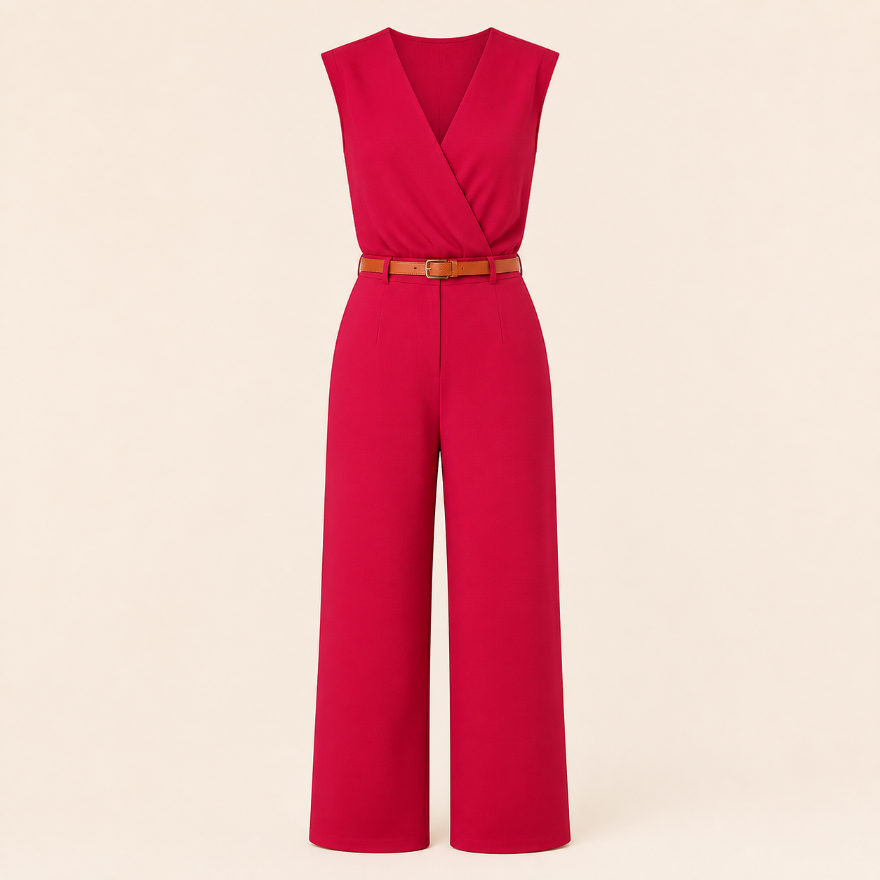 Combinaison-pantalon fluide — Rouge vif — vue 10