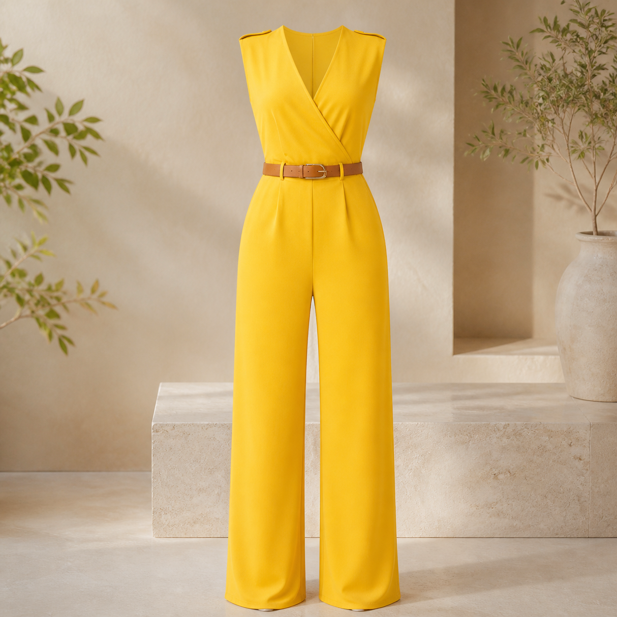 Combinaison-pantalon fluide — Jaune — vue 13
