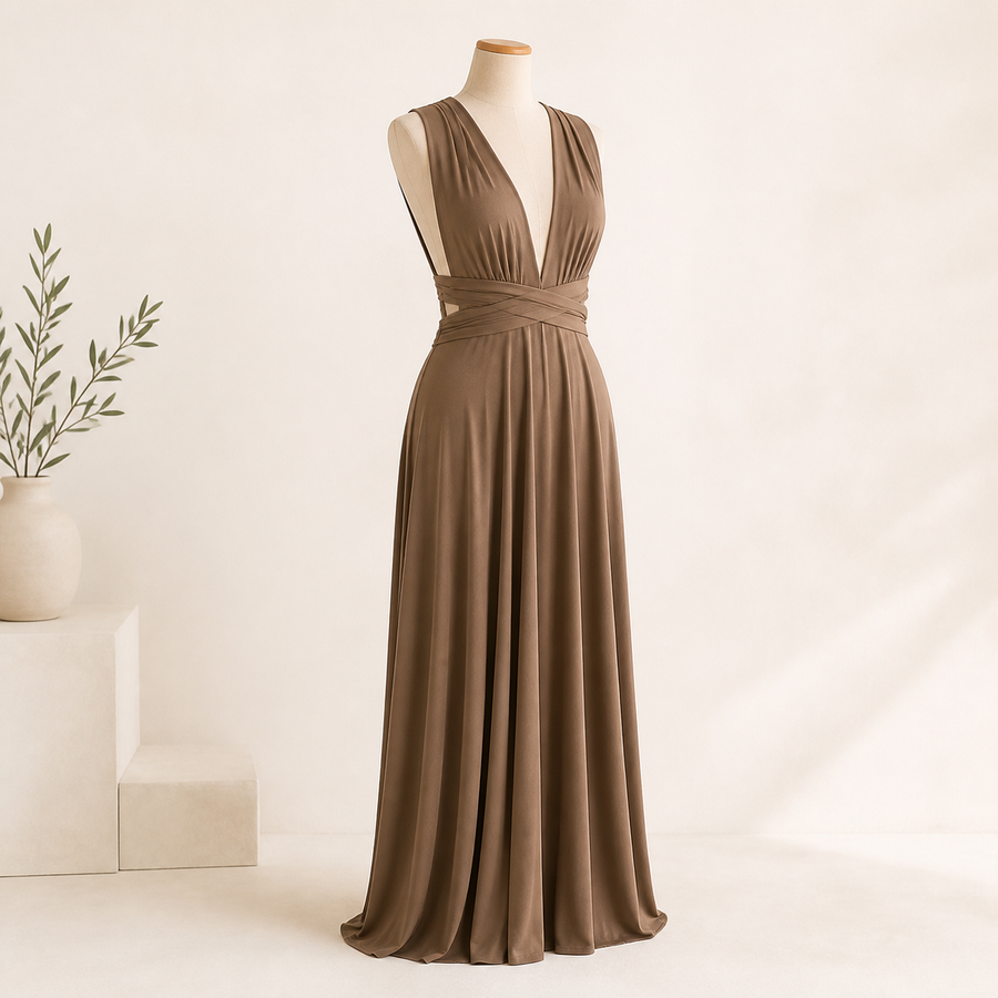 Robe longue multiposition dos nu — Visuel principal Olvyra — vue 1