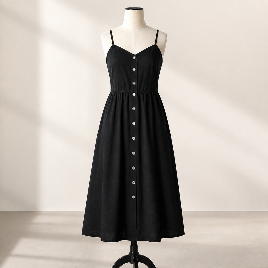 Robe chasuble boutonnée à poches — Visuel principal Olvyra — vue 1