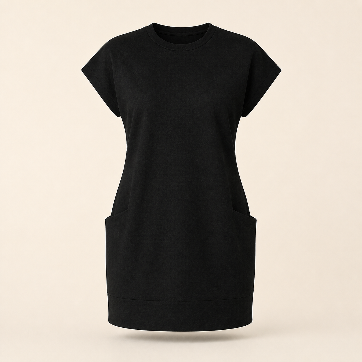 Robe t-shirt ajustée à poches — Noir — vue 2