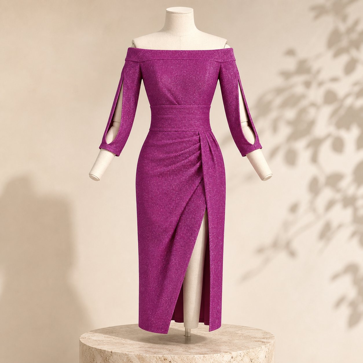 Robe de soirée à détails scintillants — Pourpre — vue 6
