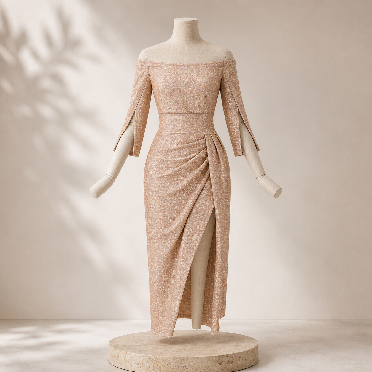 Robe de soirée à détails scintillants — Champagne — vue 7