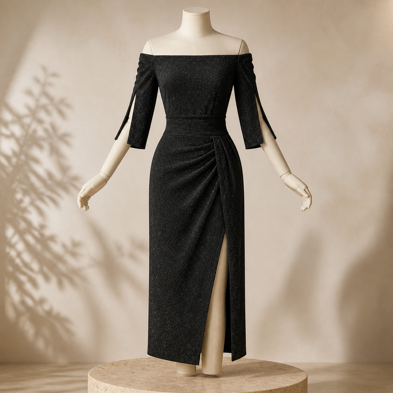 Robe de soirée à détails scintillants — Noir — vue 10