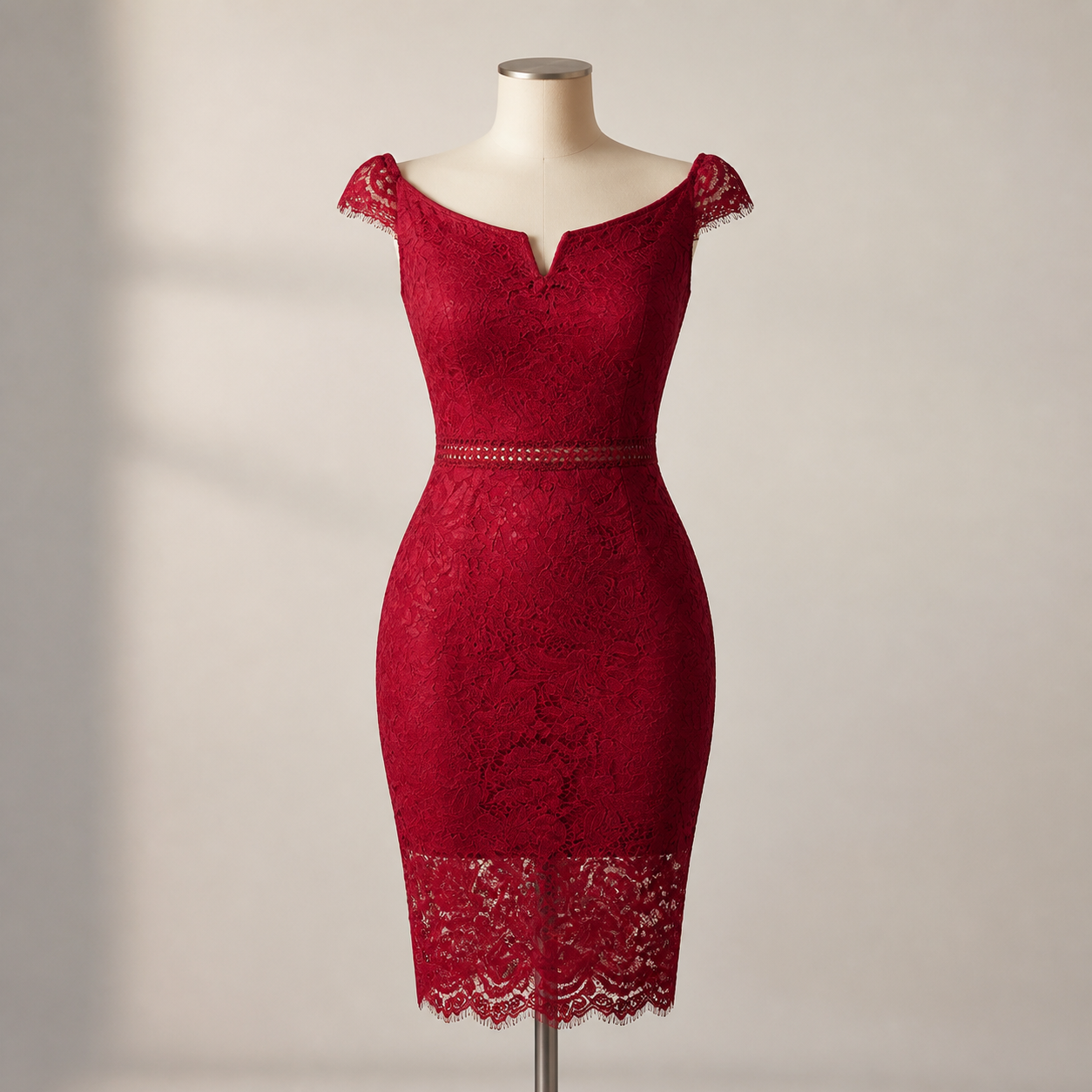 Robe en dentelle épaules dénudées — Visuel principal Olvyra — vue 1