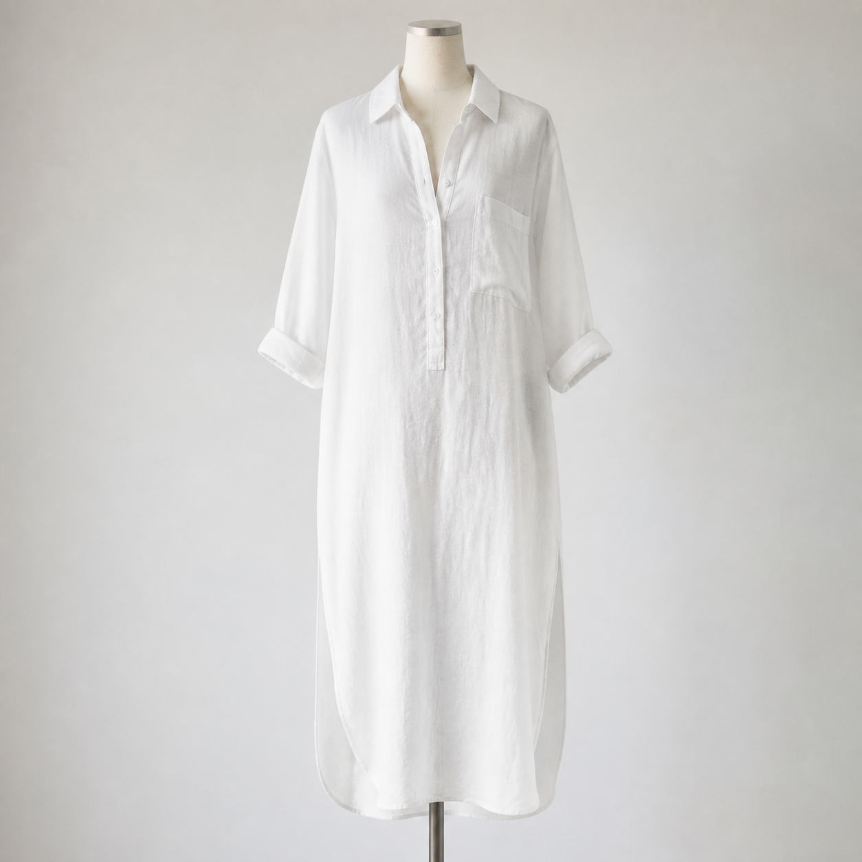 Robe chemise longue fendue — Visuel principal Olvyra — vue 1