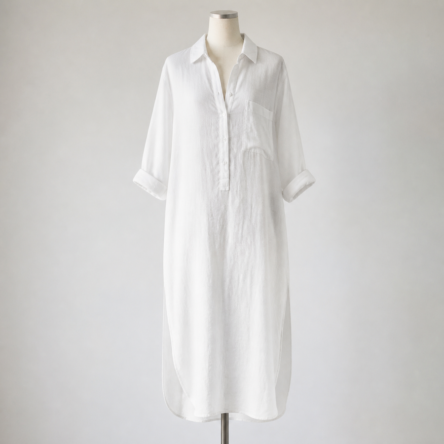 Robe chemise longue fendue — Visuel principal Olvyra — vue 1