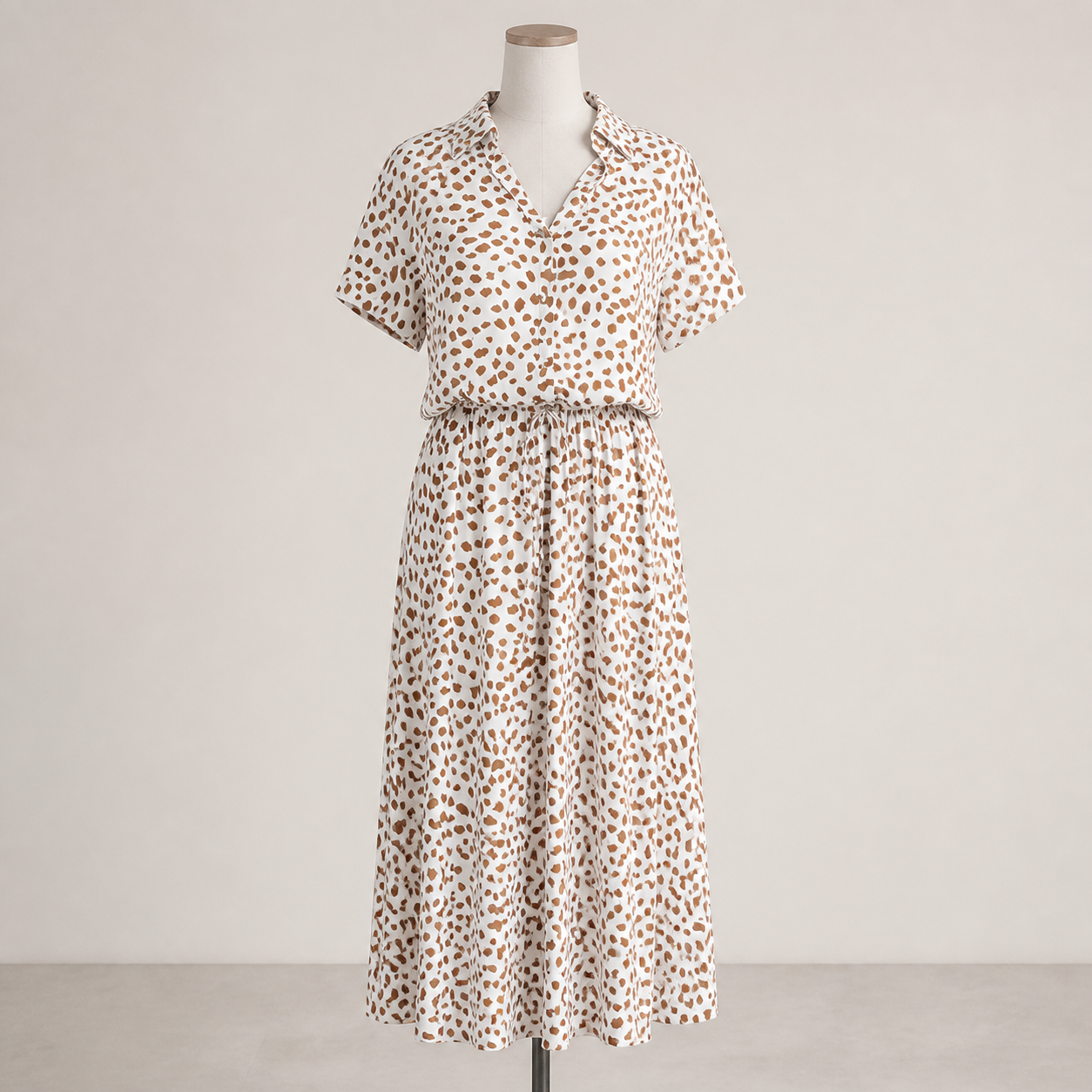 Robe chemise longue imprimée à manches courtes — Blanc — vue 10