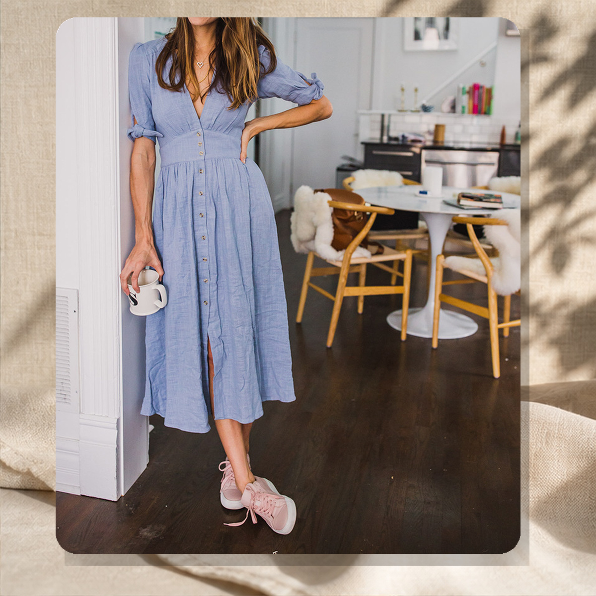 Robe portefeuille à nouer — BlueA — vue 4