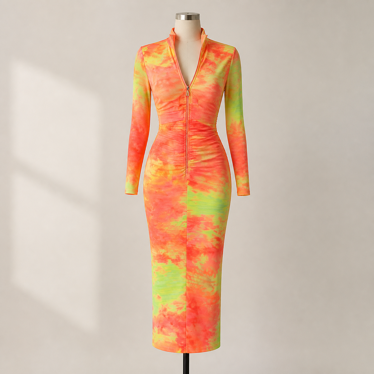 Robe ajustée zippée à col montant — Visuel principal Olvyra — vue 1