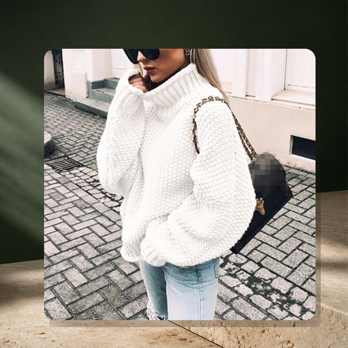 Pull épais en maille — Blanc — vue 3