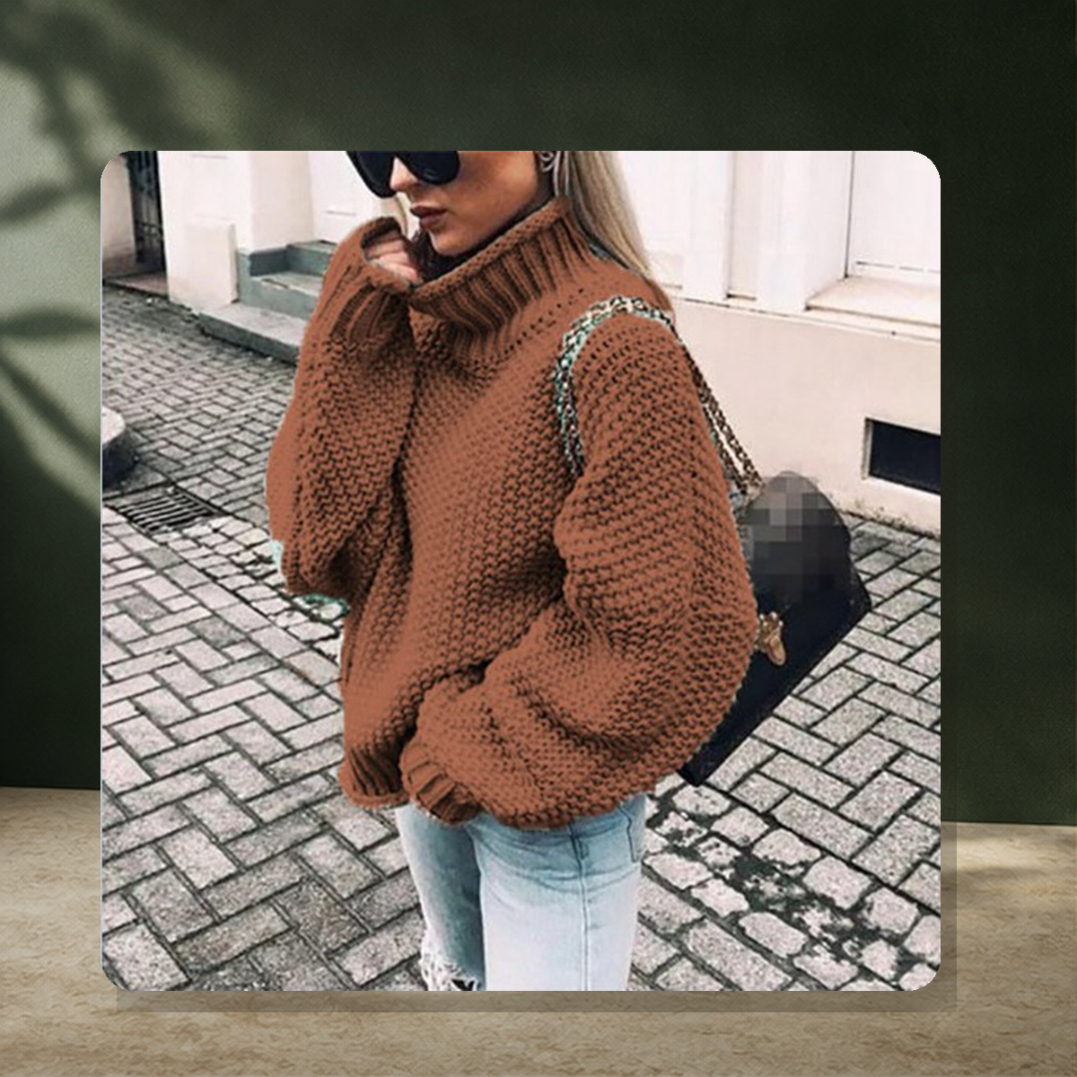 Pull épais en maille — Caramel — vue 7