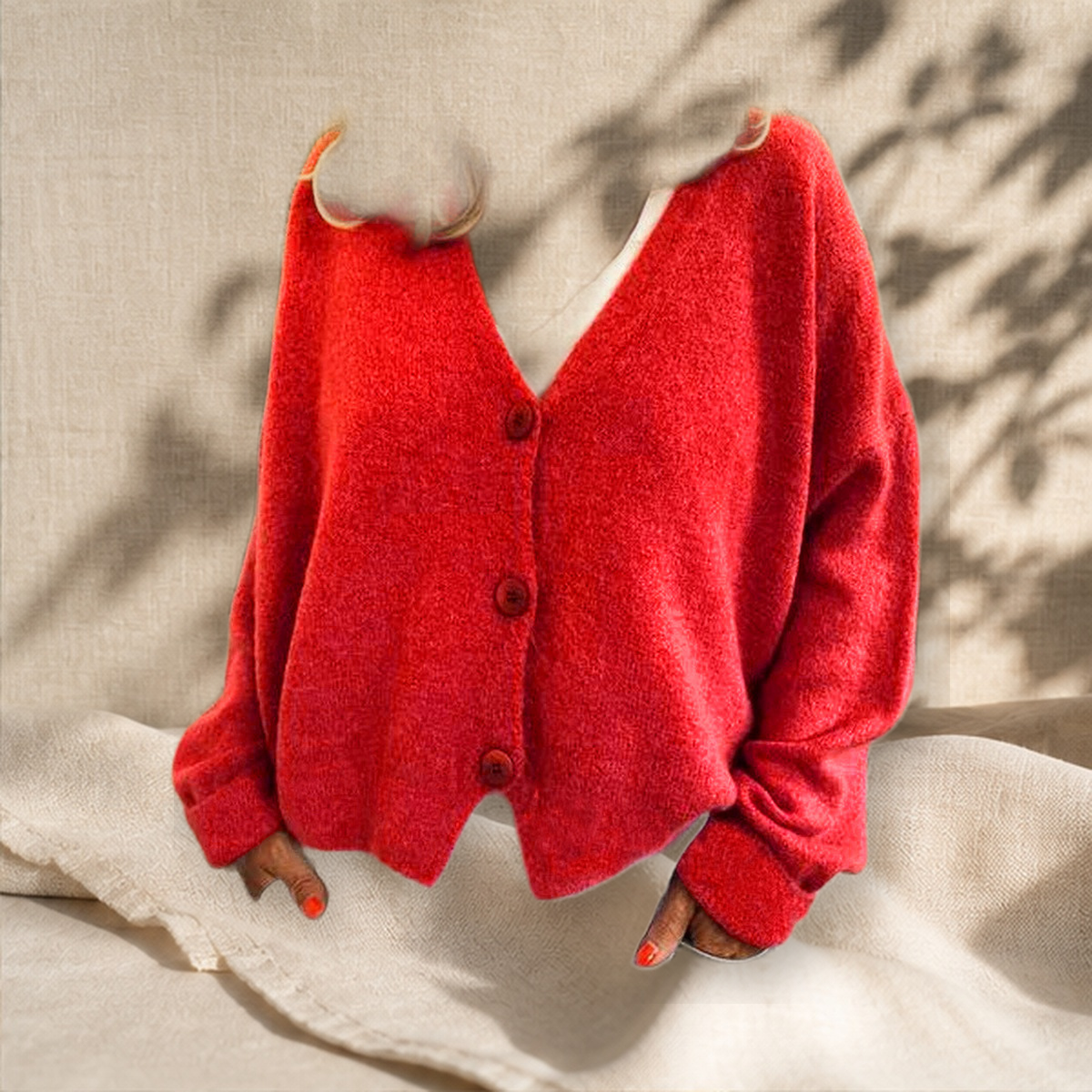 Cardigan long en maille — Big Rouge — vue 5