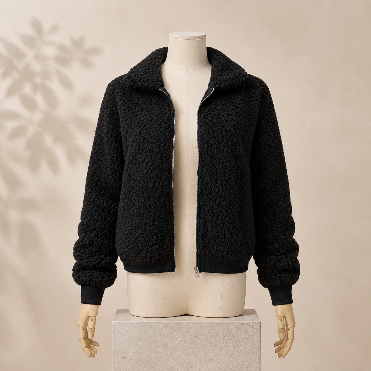 Veste courte doublée en velours — Noir — vue 2