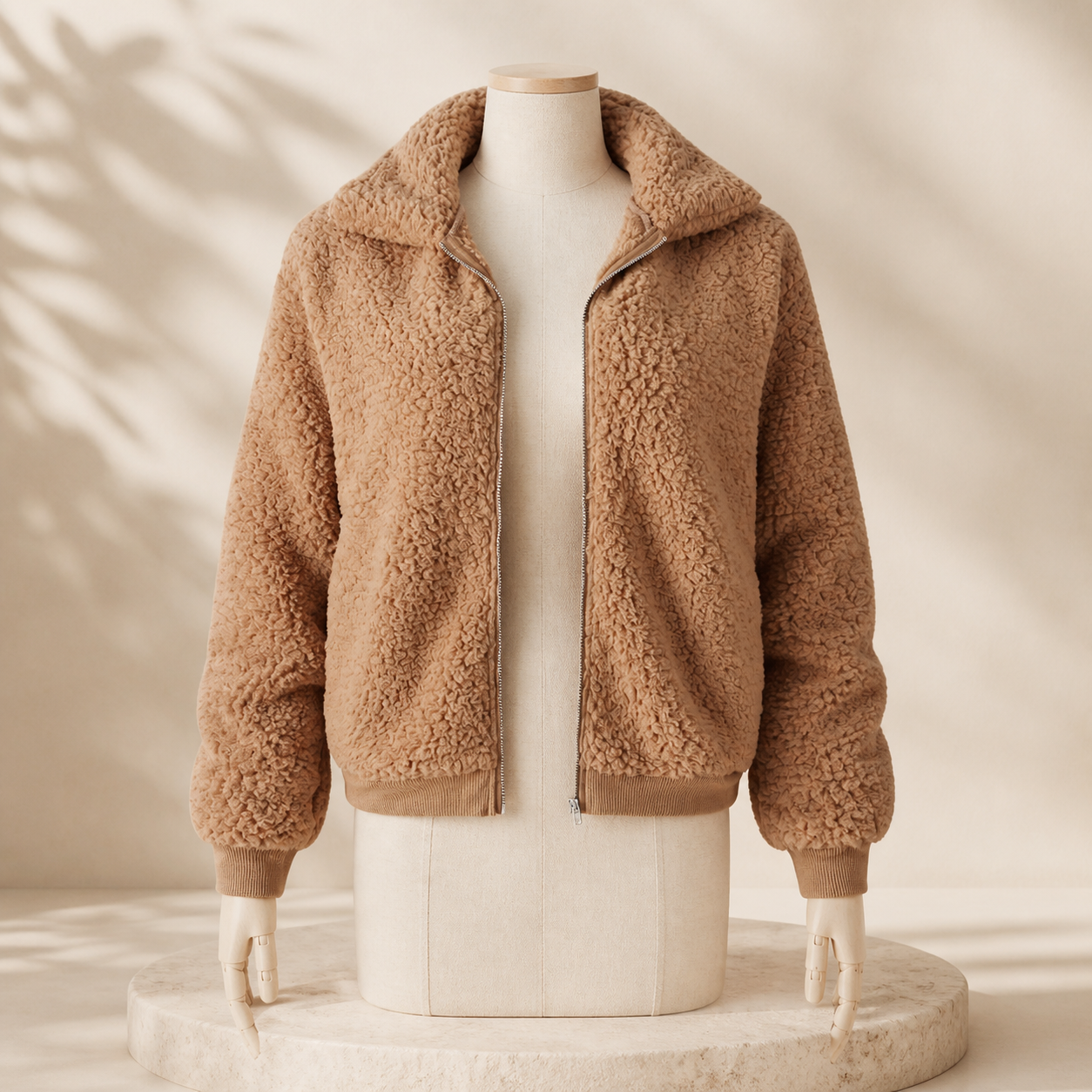 Veste courte doublée en velours — Camel — vue 3