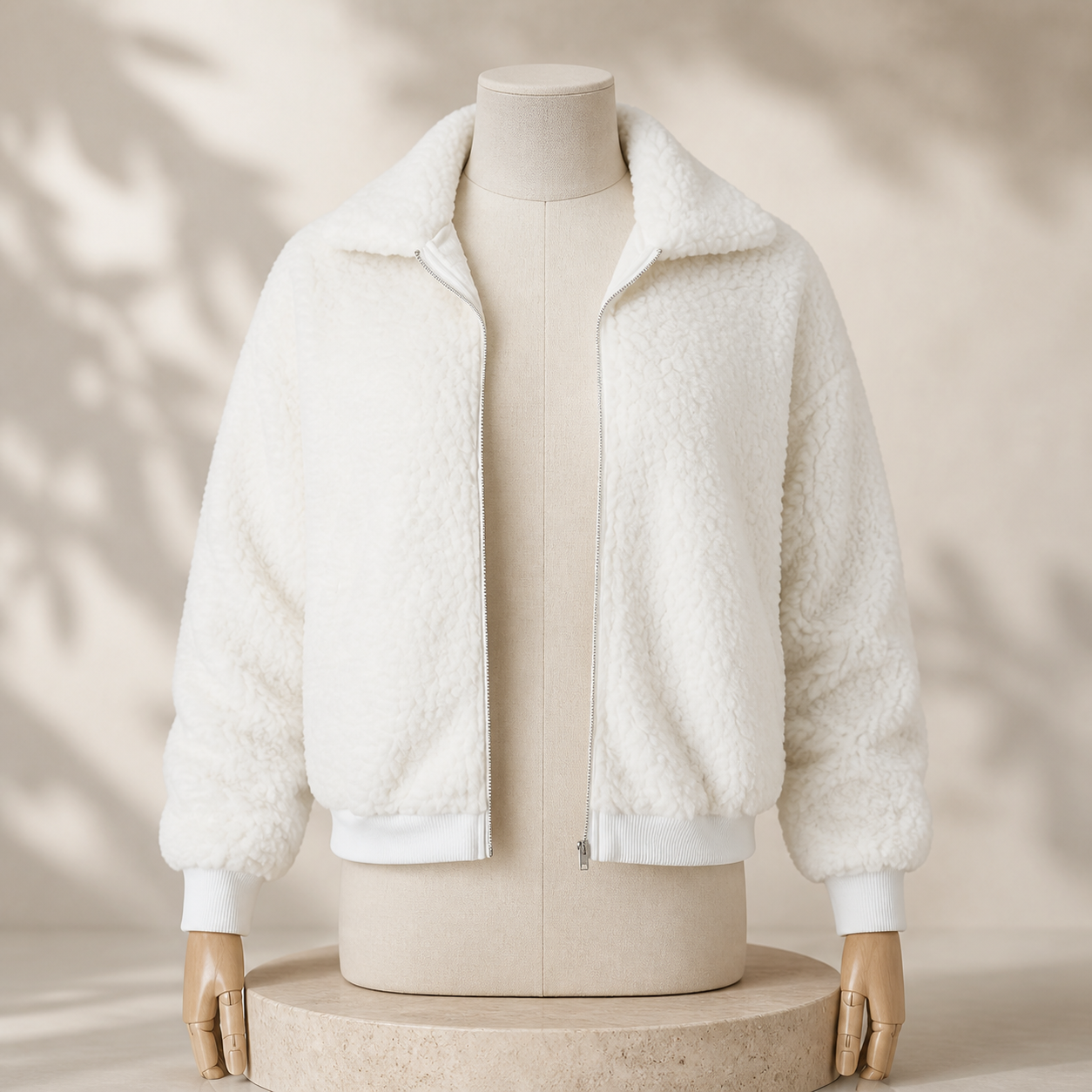 Veste courte doublée en velours — Blanc — vue 6