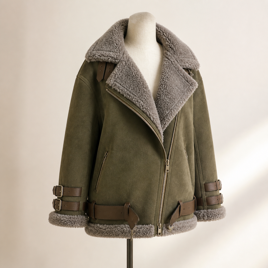 Veste aviateur longue doublée — Visuel principal Olvyra — vue 1