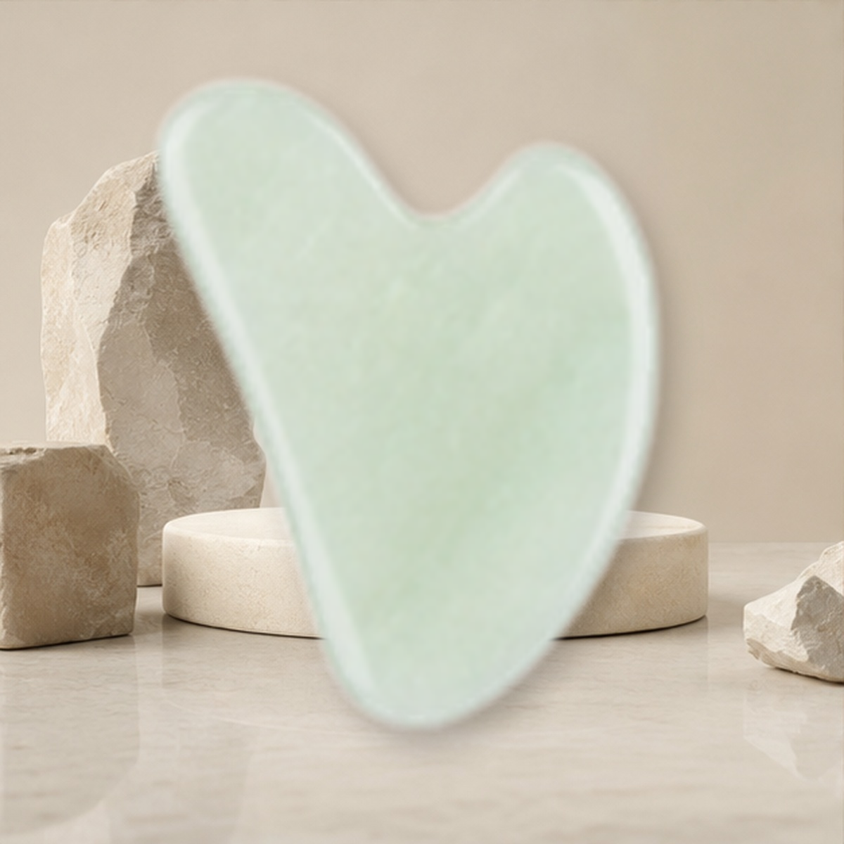 Pierre de massage visage en jade — Light Vert — vue 4