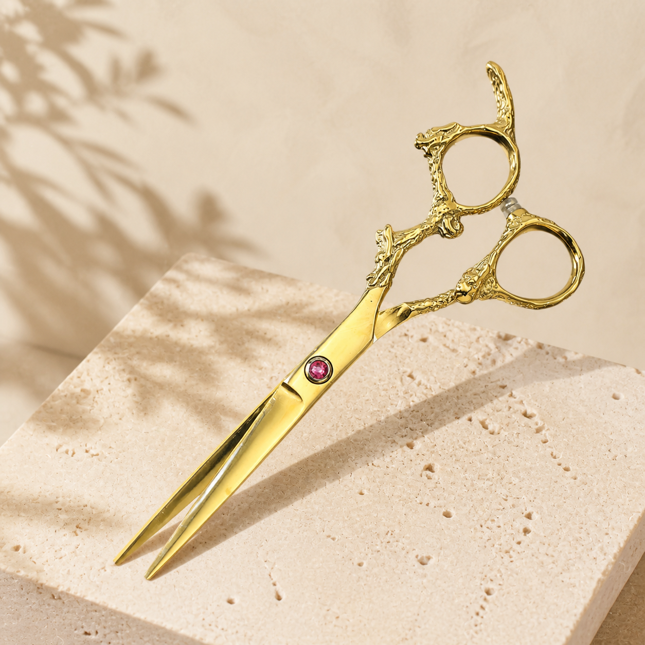 Ciseaux de coiffure en acier — Doré — vue 4