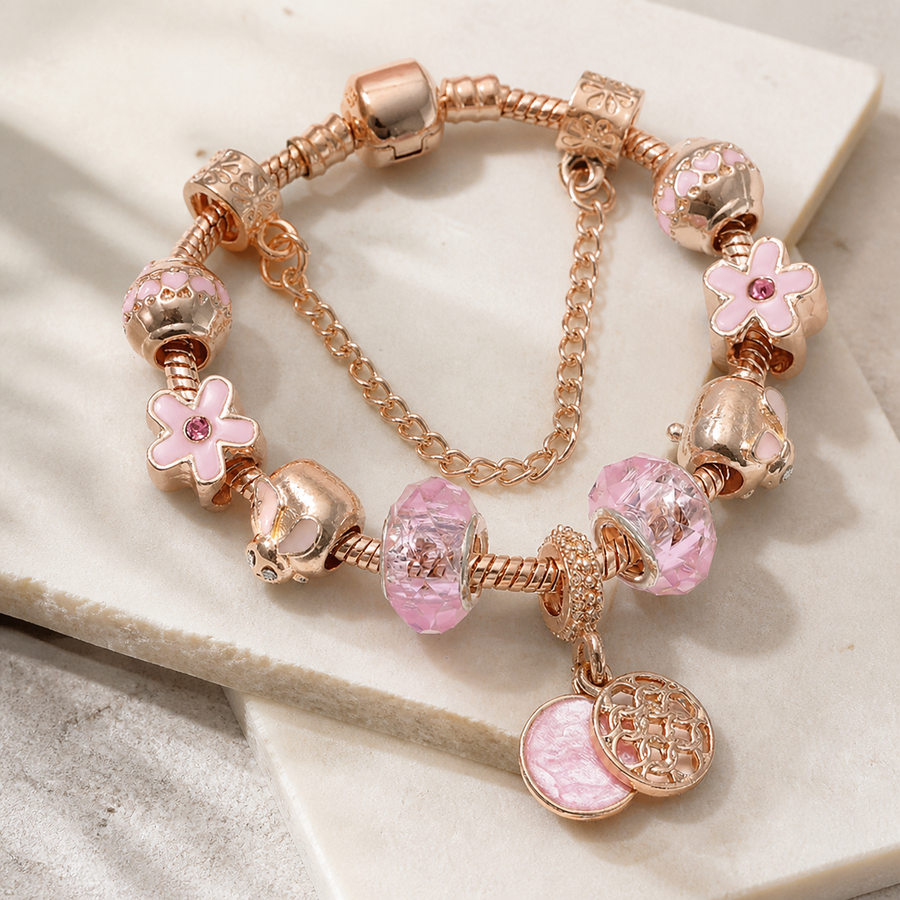 Bracelet géométrique or rose — Visuel principal Olvyra — vue 1