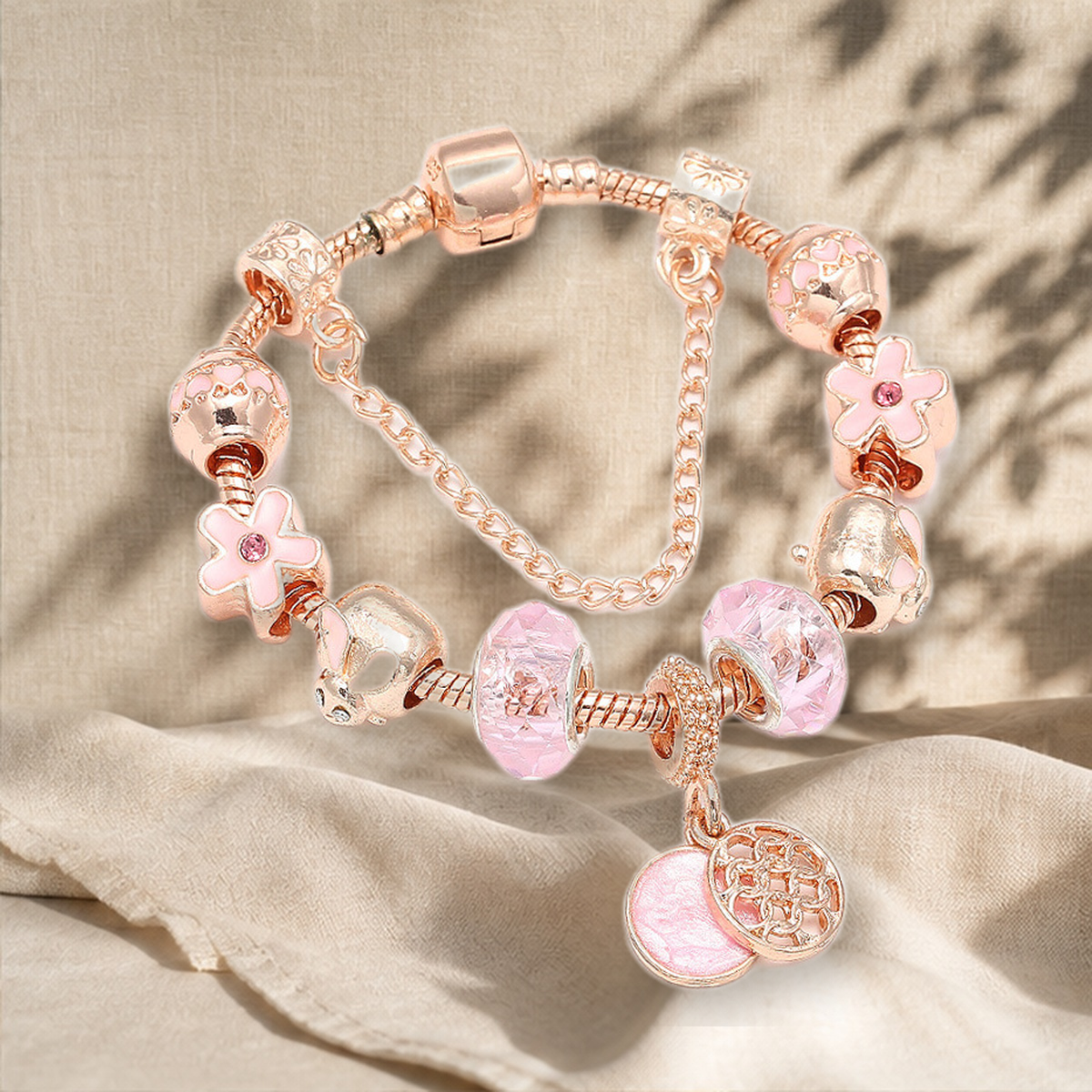 Bracelet géométrique or rose — Rose Gold-18cm — vue 3