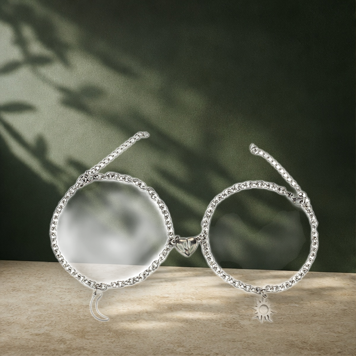 Duo de bracelets aimantés soleil et lune — O type — vue 3