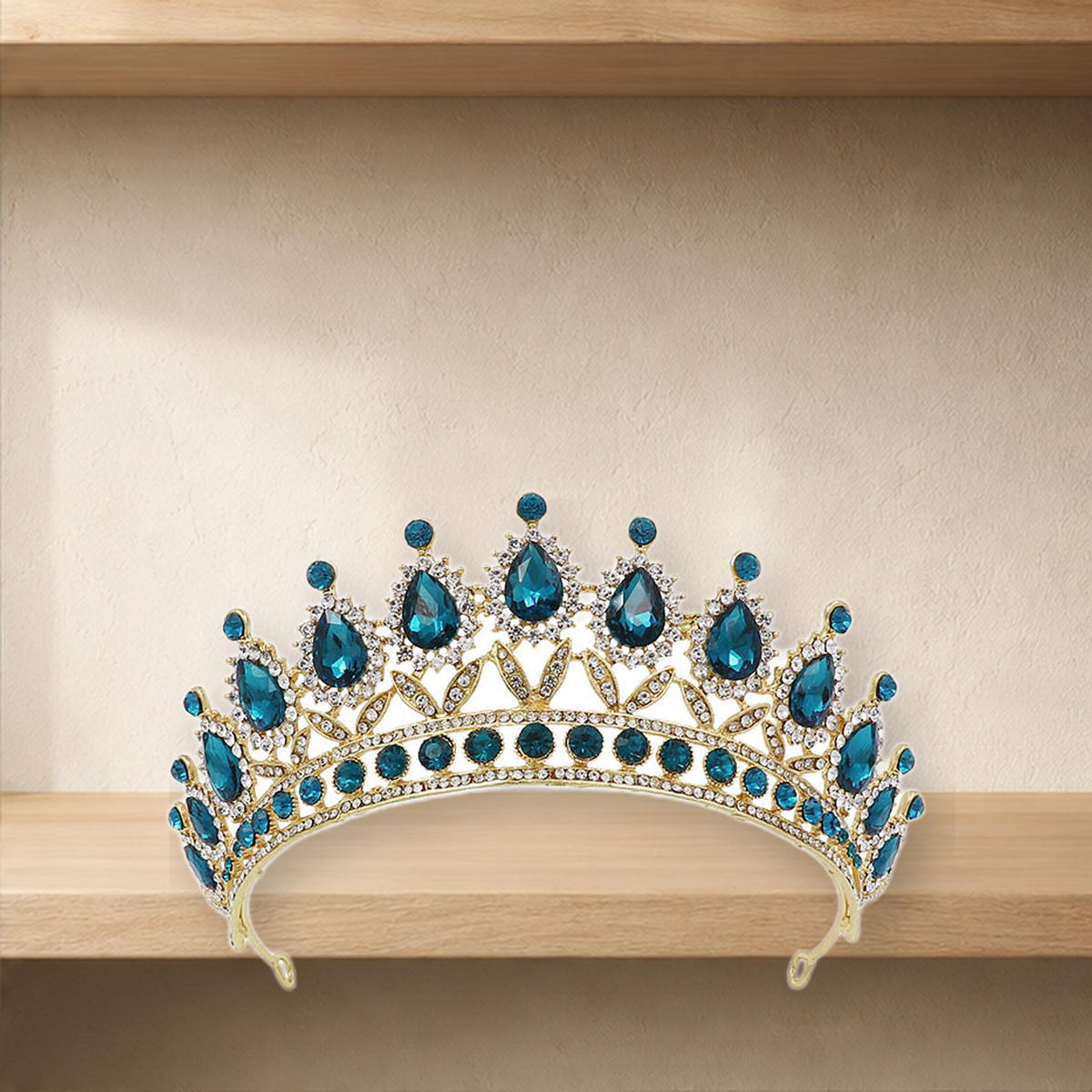 Diadème baroque à cristaux — A-Blue — vue 2