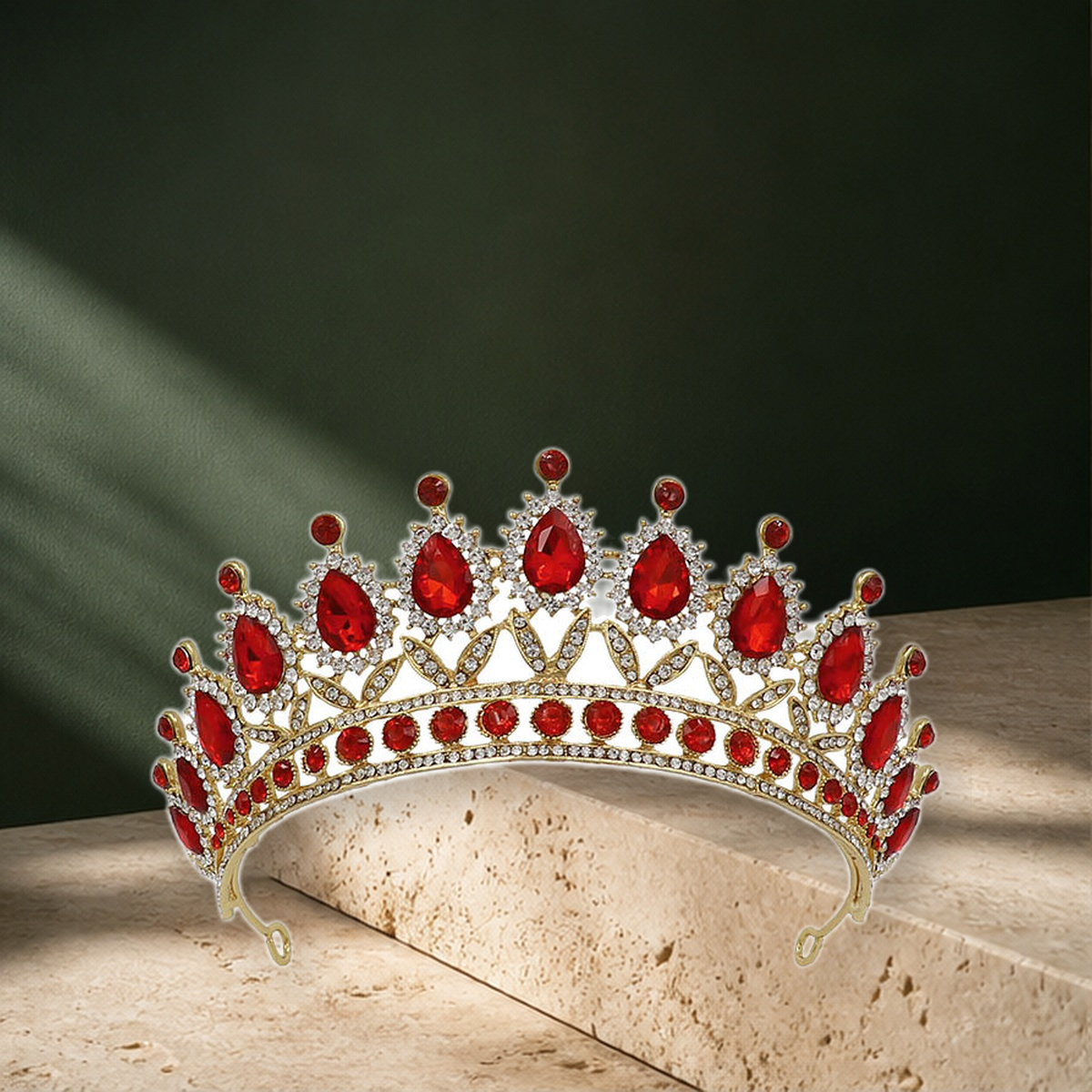 Diadème baroque à cristaux — A-Red — vue 5