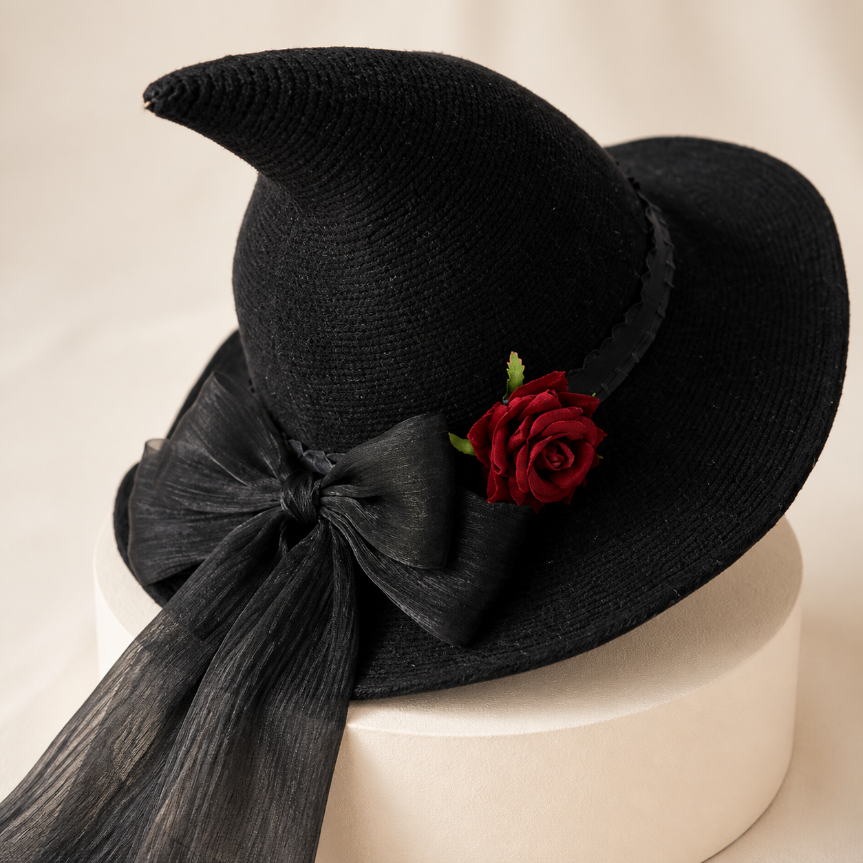 Détail du nœud noir et de la rose — Black bow and rose detail