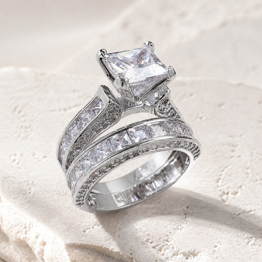 Duo de bagues assorties en zircon — Visuel principal Olvyra — vue 1