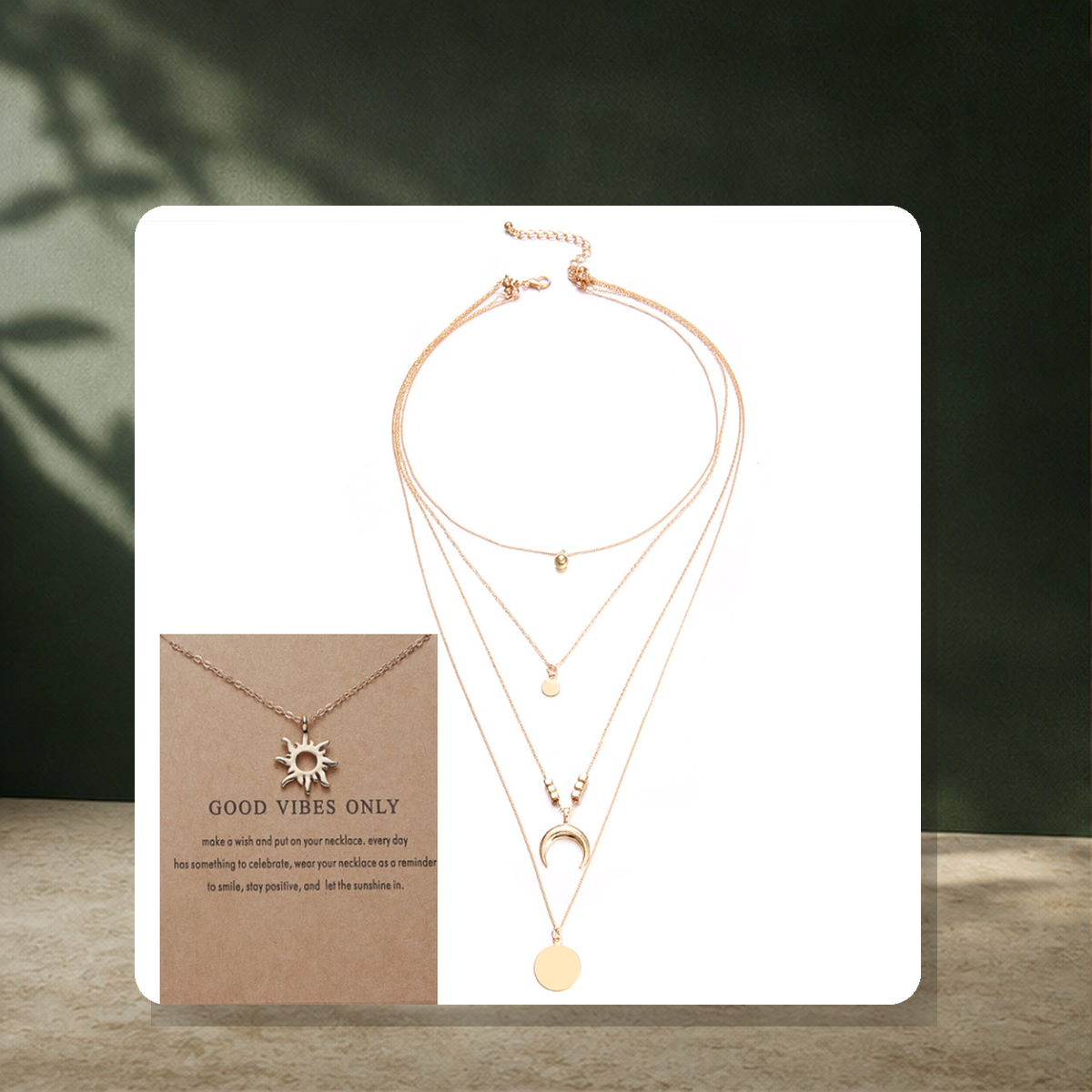 Collier multirang pendentif lune — Sun bundle — vue 22