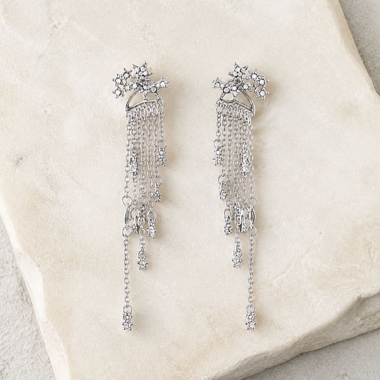 Boucles d’oreilles étoile à pampille — Visuel principal Olvyra — vue 1