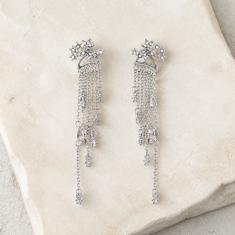 Boucles d’oreilles étoile à pampille — Visuel principal Olvyra — vue 1