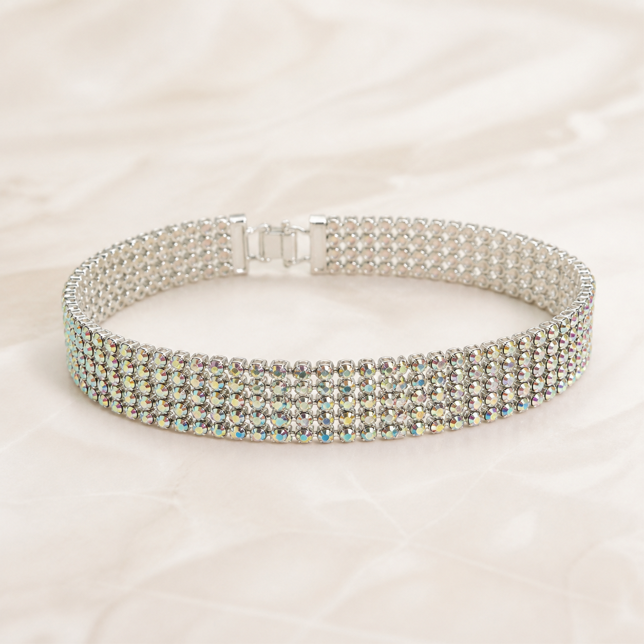Collier ras-de-cou à cristaux — Multicolore — vue 3