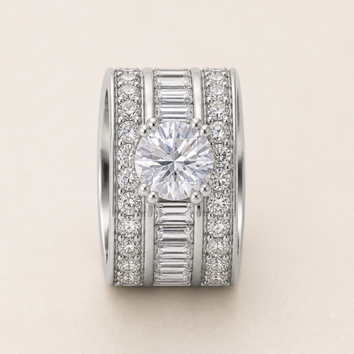Bague cœur et flèche en zircon — Blanc — vue 2