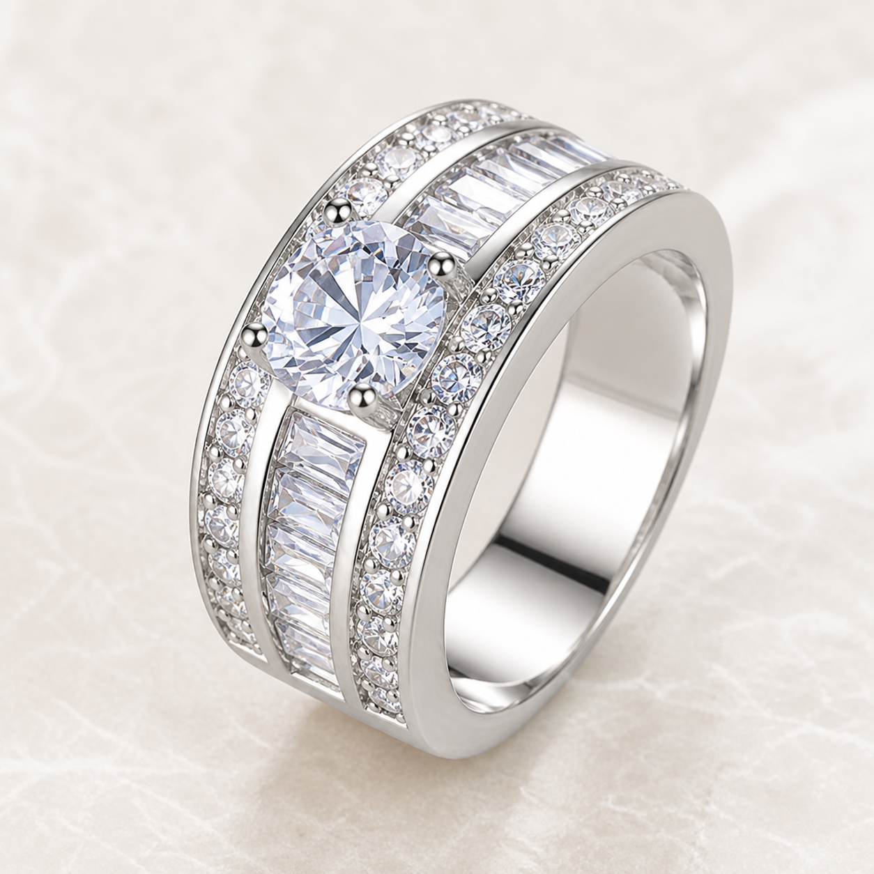 Bague cœur et flèche en zircon — Blanc — vue 3