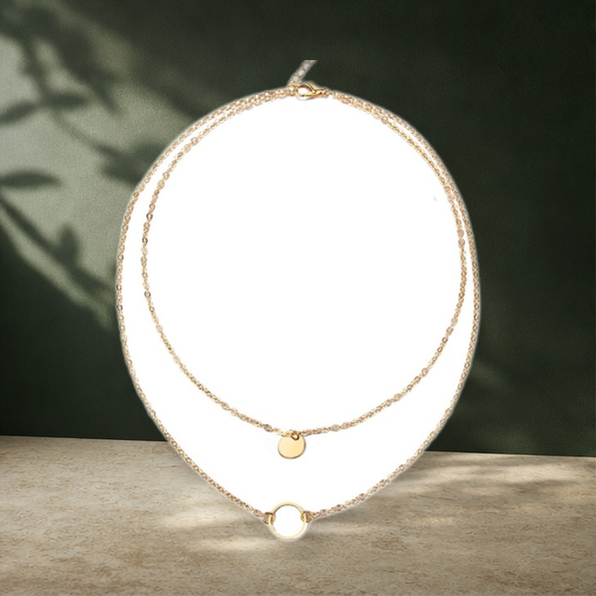 Collier choker multirang à sequins — Doré — vue 2