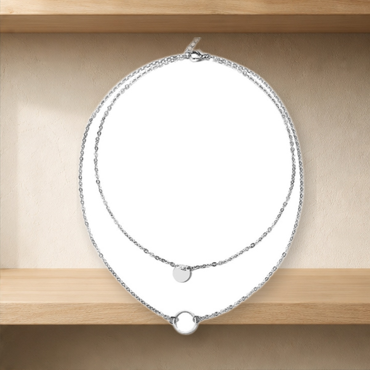 Collier choker multirang à sequins — Argenté — vue 3