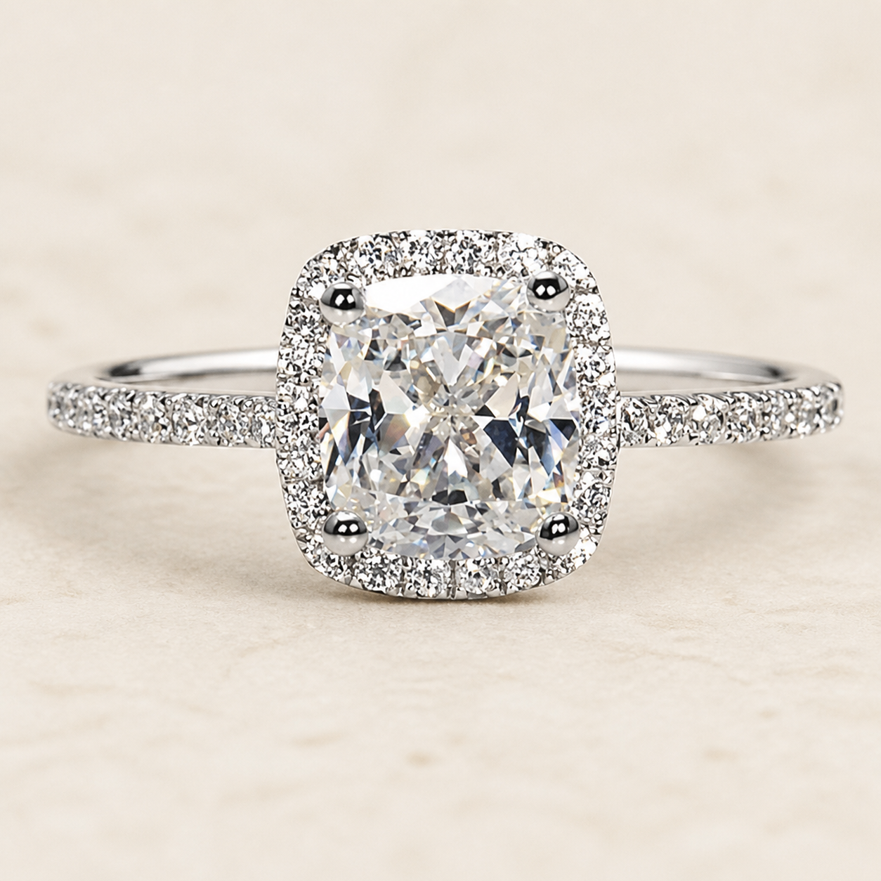 Bague solitaire en zircon — Argenté — vue 2