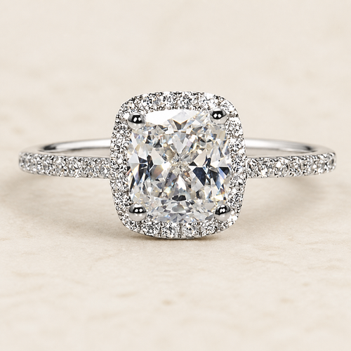 Bague solitaire en zircon — Argenté — vue 2