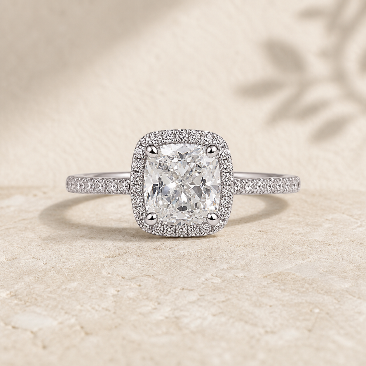 Bague solitaire en zircon — Argenté — vue 4